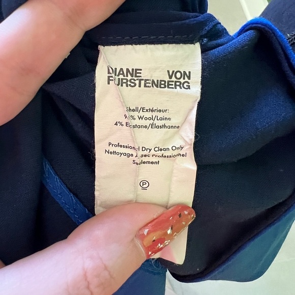 Diane Von Furstenberg Women’s Blue Colorblock Asymmetric Midi Tank Dress 4 - Picture 10 of 10